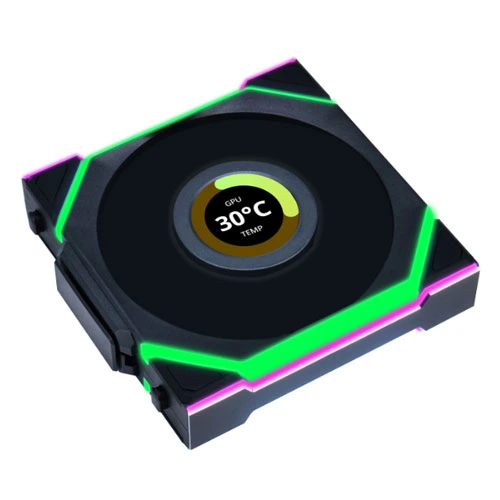 Lian Li UNI Fan SL Wireless LCD ARGB 120mm Reverse Blade Cabinet Fan, Triple Pack